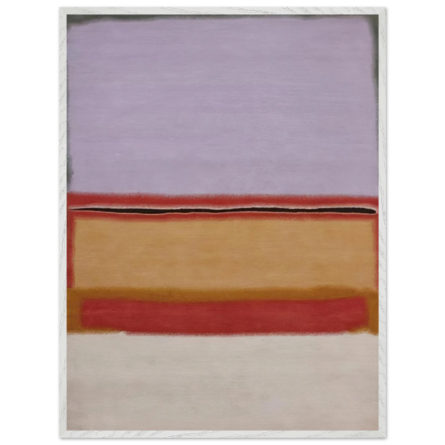 Mark Rothko - Orange over Violet - 1968 Wall Art - 21x29.7 cm / 8x12" - Premium Wooden Framed Poster With Fine Art Paper - White frame