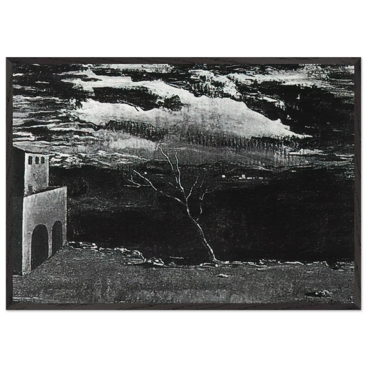 LANDSCAPE NEAR AMPURDAN - Salvador Dali 70x100 cm / 28x40 inches Framed Art Print – Black Wooden Frame
