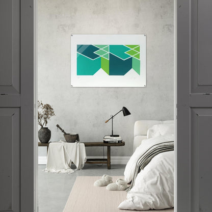 Green Composition - 1980 - Larry Zox Acrylic Print - 70x100 cm / 28x40″ inches