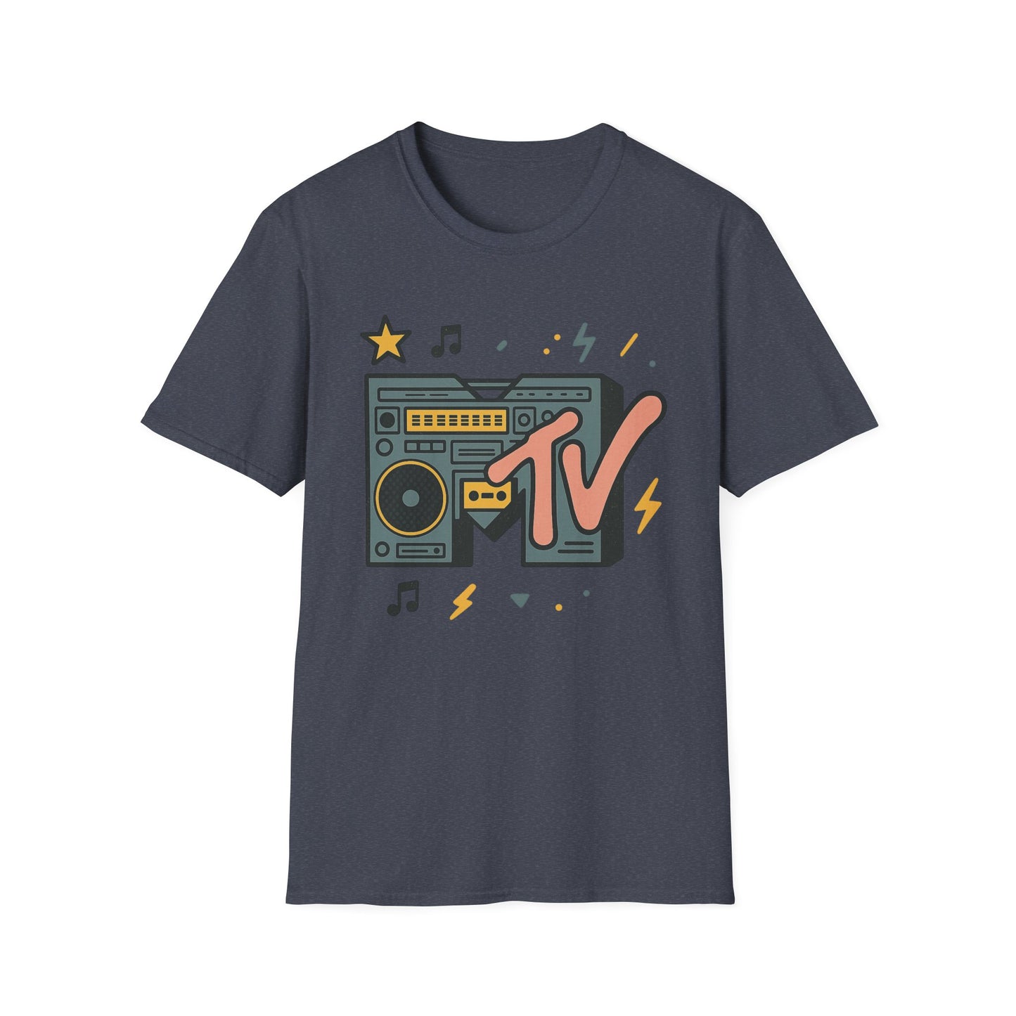 Camiseta gráfica retro de MTV con estampado de guepardo, estilo rock, unisex, estilo banda de los años 80 y 90