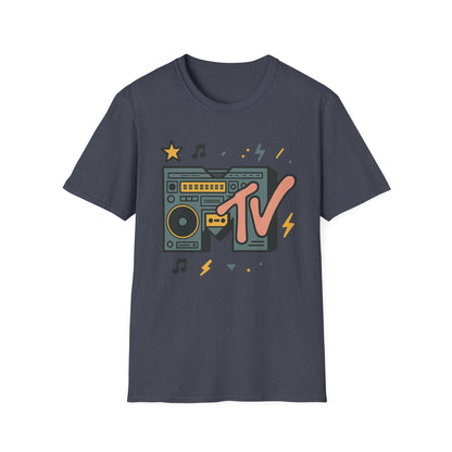 Camiseta gráfica retro de MTV con estampado de guepardo, estilo rock, unisex, estilo banda de los años 80 y 90