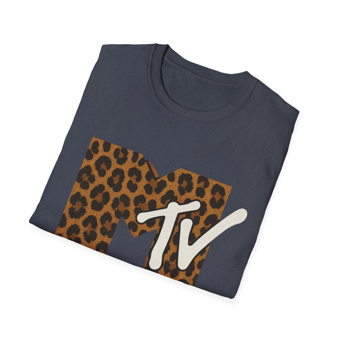 Camiseta gráfica vintage con estampado de guepardo de MTV, camiseta retro de música, televisión, banda de los años 80 y 90, camiseta unisex con estampado animal de rock