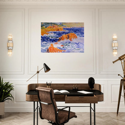 Rocks at Trayas - Henri-Edmond Cross Brushed Aluminum Print - 70x100 cm / 28x40 inches | Henri-Edmond Cross Aluminum Print | Henri-Edmond Cross Prints