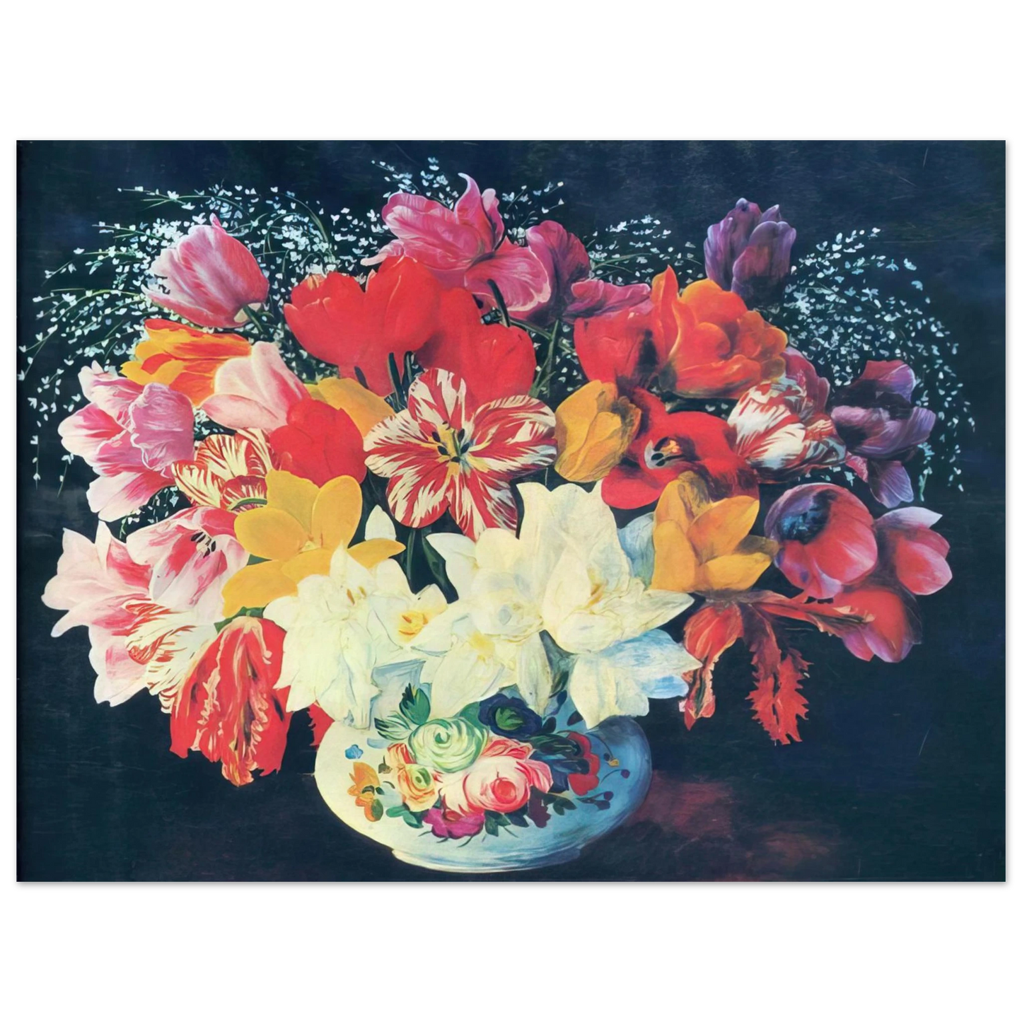 Moise Kisling - GRAND BOUQUET OF TULIPS 1952  75x100 cm / 30x40inches Fine Art Poster