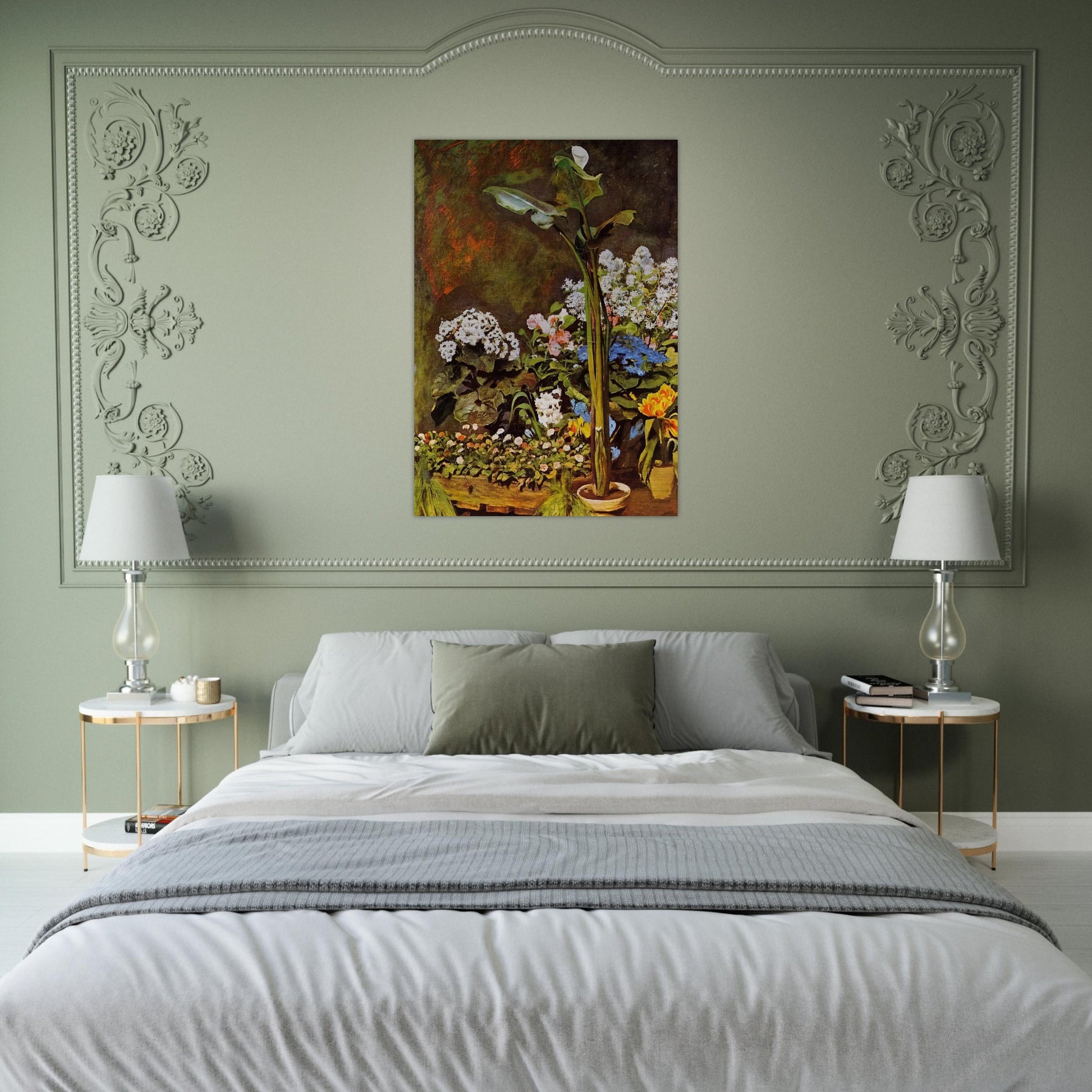 Arum and Conservatory Plants - Pierre-Auguste Renoir Brushed Aluminum Print - 70x100 cm / 28x40 inches | Pierre-Auguste Renoir Aluminum Print | Pierre-Auguste Renoir Prints