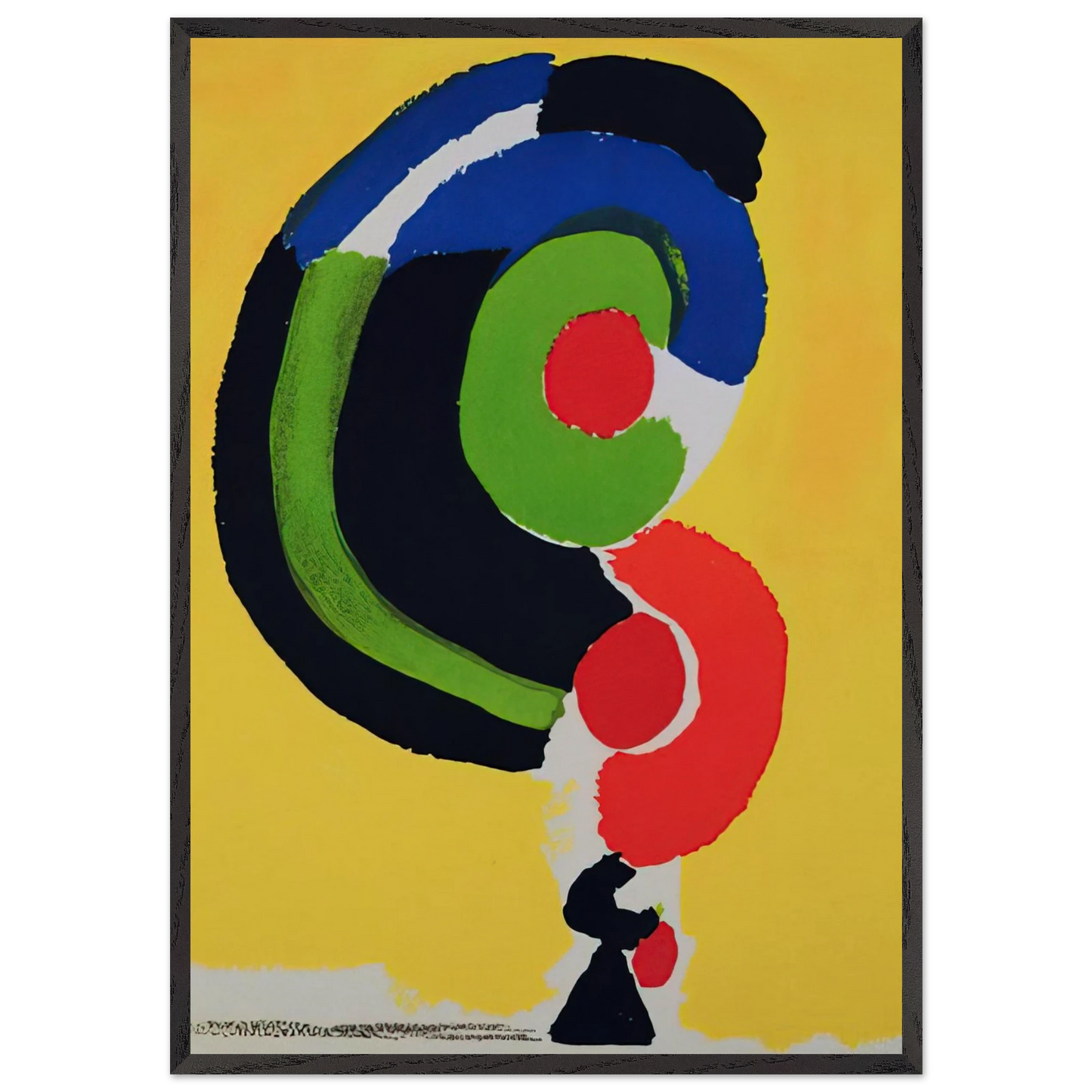 COMPOSITION FOR XXE SIECLE - Sonia Delaunay 70x100 cm / 28x40 inches Framed Art Print – Black Wooden Frame