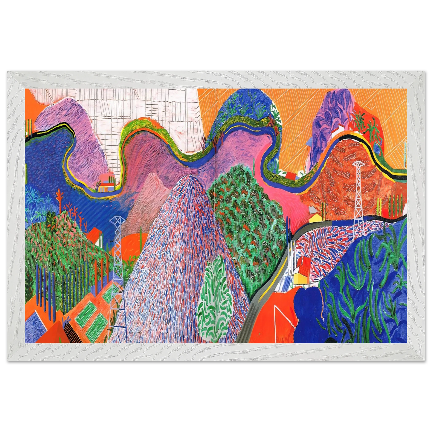 David Hockney - David Hockney Wall art - A1 (59.4 x 84.1  cm) - Premium Wooden Framed Poster With Fine Art Paper-canvas - Black frame