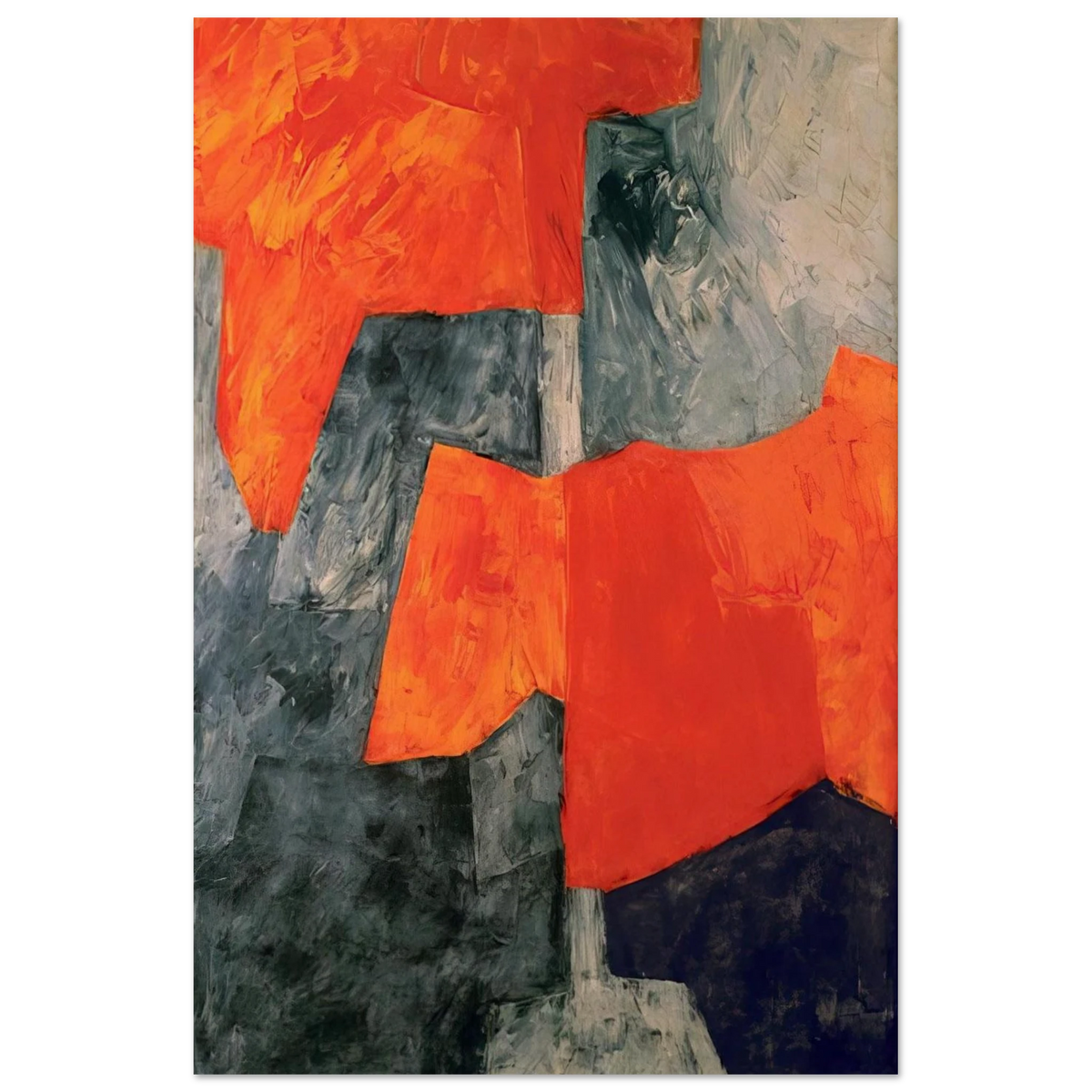 Composition grise et rouge - 1964 - Serge Poliakoff Art Prints - 100x150 cm / 40x60″ inches | Serge Poliakoff Poster | Serge Poliakoff Prints