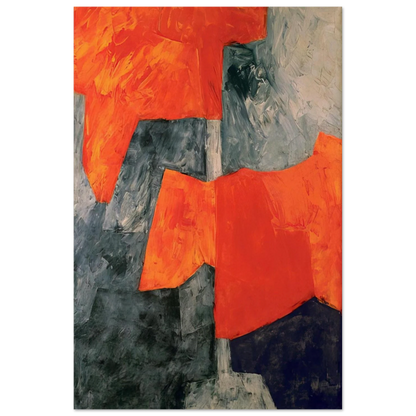 Composition grise et rouge - 1964 - Serge Poliakoff Art Prints - 100x150 cm / 40x60″ inches | Serge Poliakoff Poster | Serge Poliakoff Prints