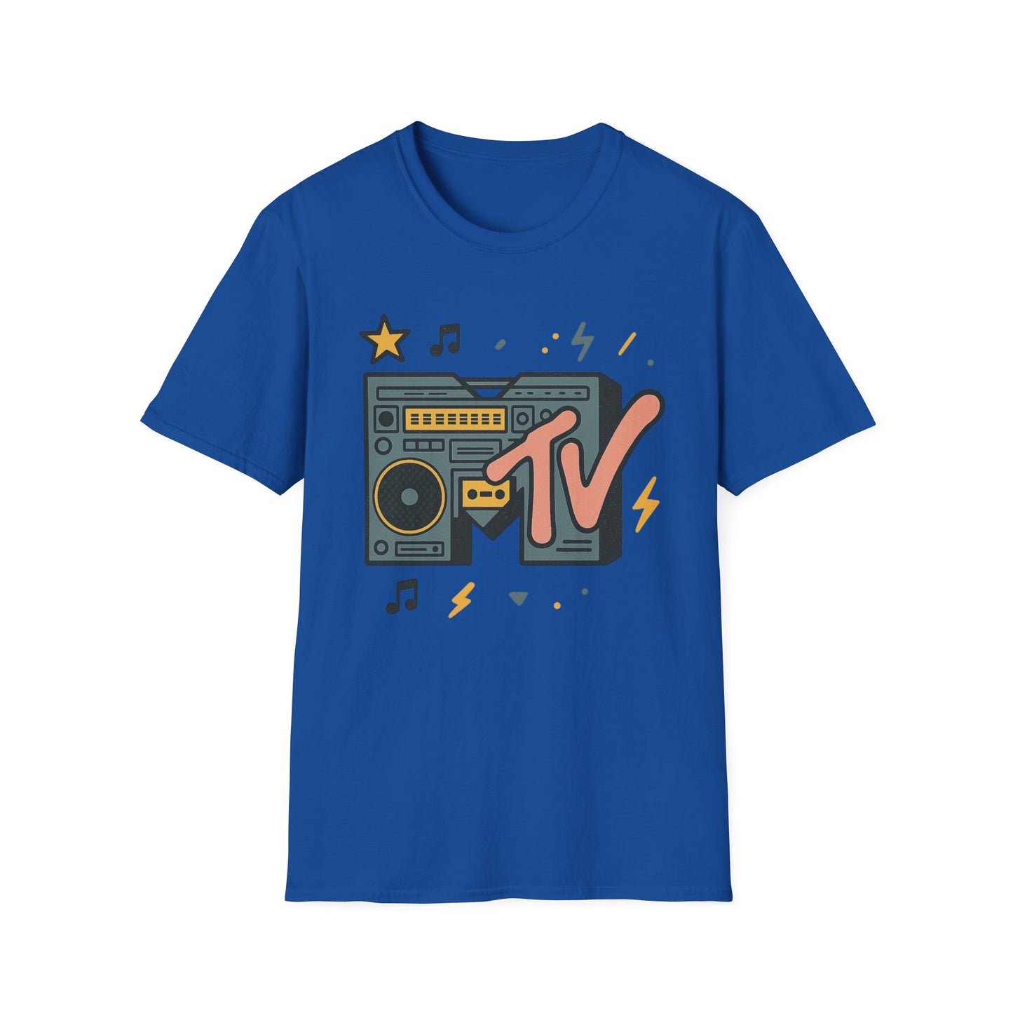 Camiseta gráfica retro de MTV con estampado de guepardo, estilo rock, unisex, estilo banda de los años 80 y 90