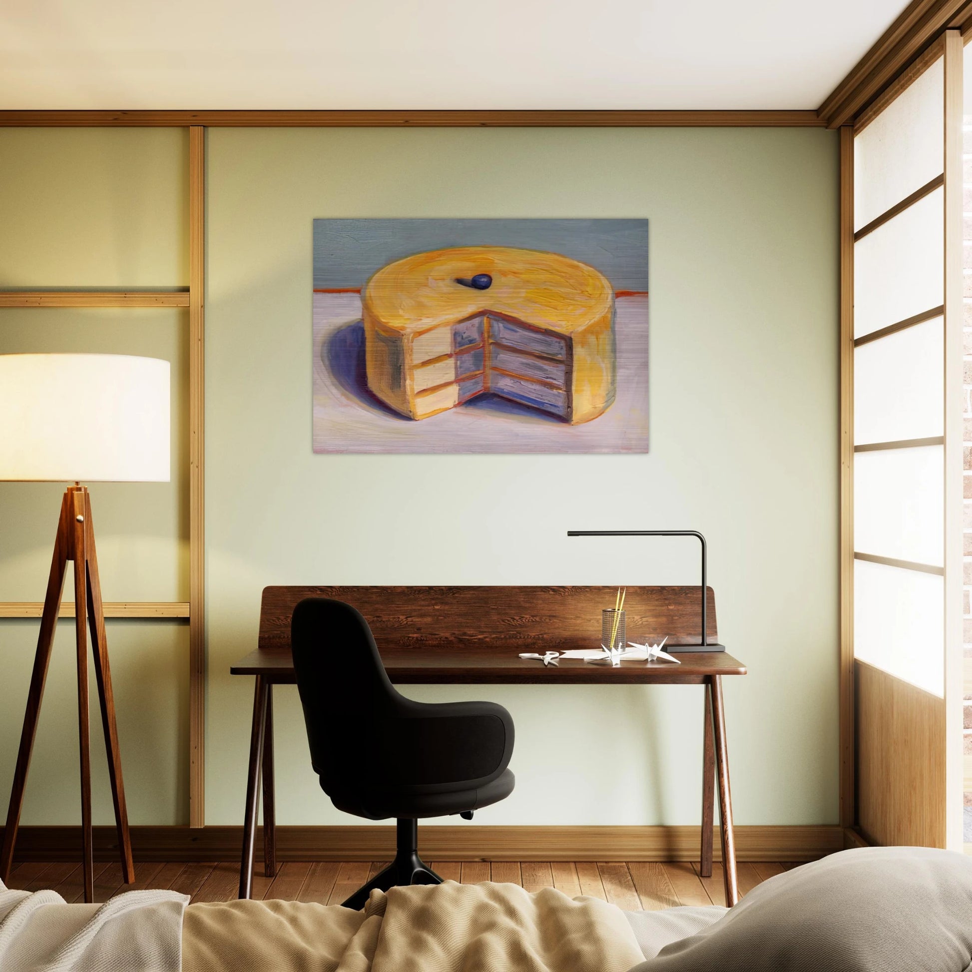 Lemon Cake - 1964 - Wayne Thiebaud Brushed Aluminum Print - 70x100 cm / 28x40 inches | Wayne Thiebaud Aluminum Print | Wayne Thiebaud Prints