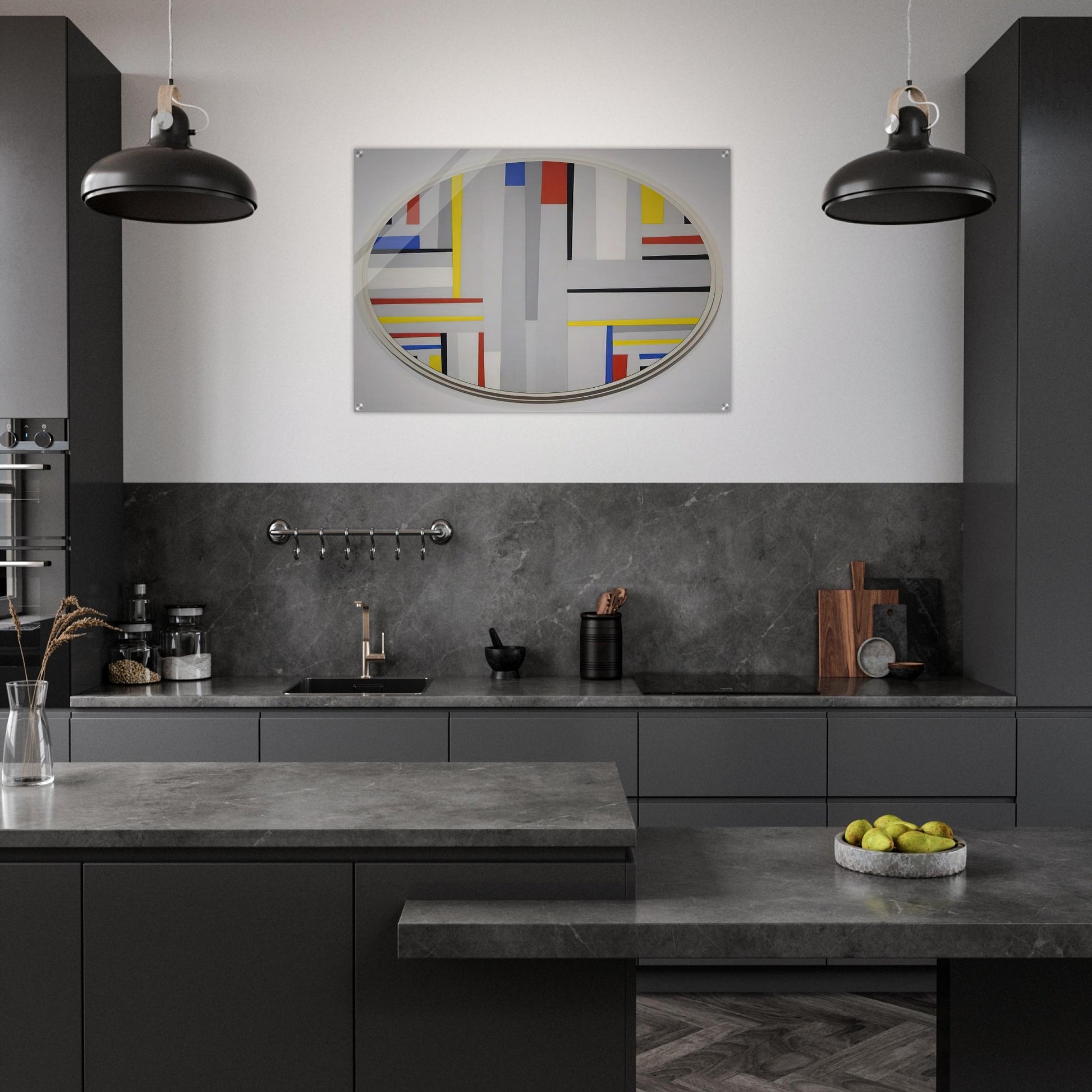 Relational Painting, Tondo - Neoplasticism - Fritz Glarner Acrylic Print - 70x100 cm / 28x40″ inches | Fritz Glarner Wall Art | Fritz Glarner Prints