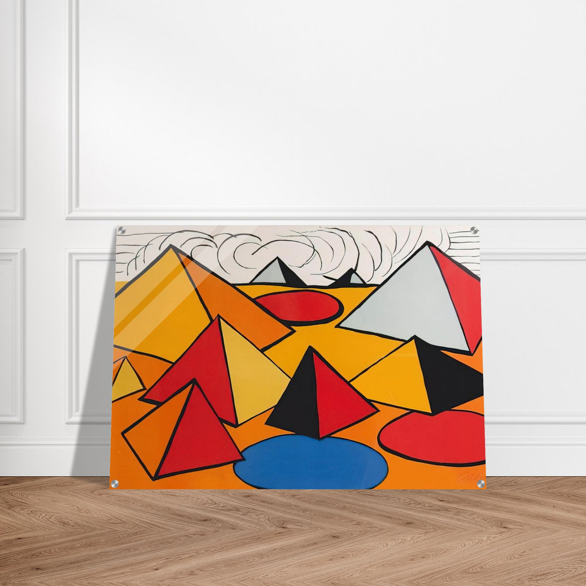 PRYAMIDS AND CLOUDS 1970 - Alexander Calder Acrylic Print - 70x100 cm / 28x40″ inches