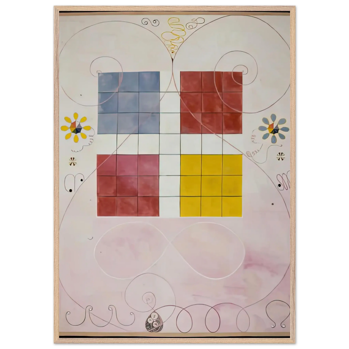 Hilma af Klint - DE TIO ST RSTA N 10 ALDERDOMEN 1907 Wall art - 30x40 cm / 12x16 Inches - Premium Wooden Framed Poster With Fine Art Paper - White frame