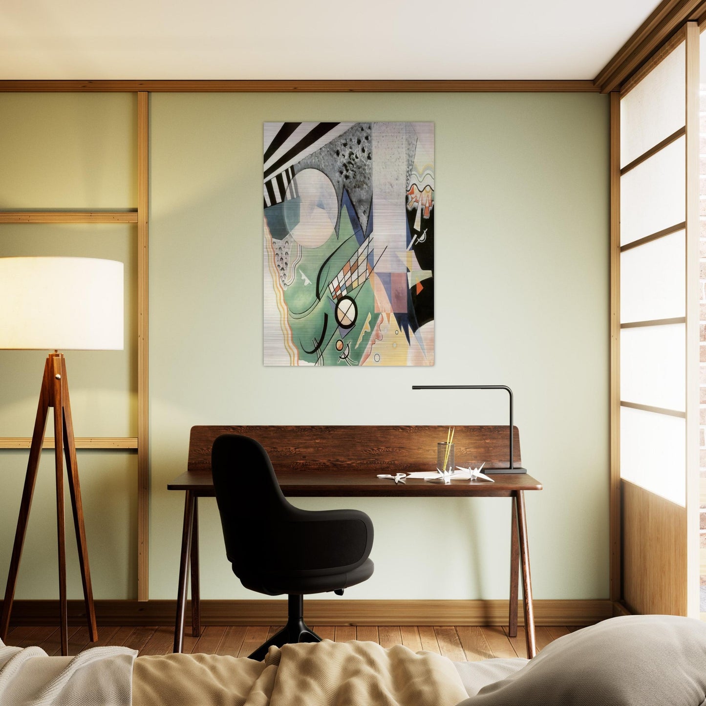 GREEN COMPOSITION 1923 - Wassily Kandinsky Brushed Aluminum Print - 70x100 cm / 28x40 inches | Wassily Kandinsky Aluminum Print | Wassily Kandinsky Prints