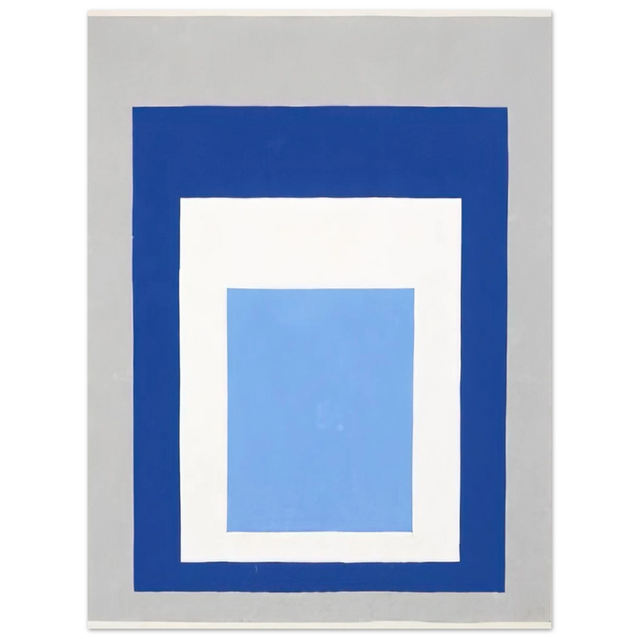 Josef Albers - HOMAGE TO THE SQUARE BLUE WHITE GREY 1951  75x100 cm / 30x40inches Fine Art Poster