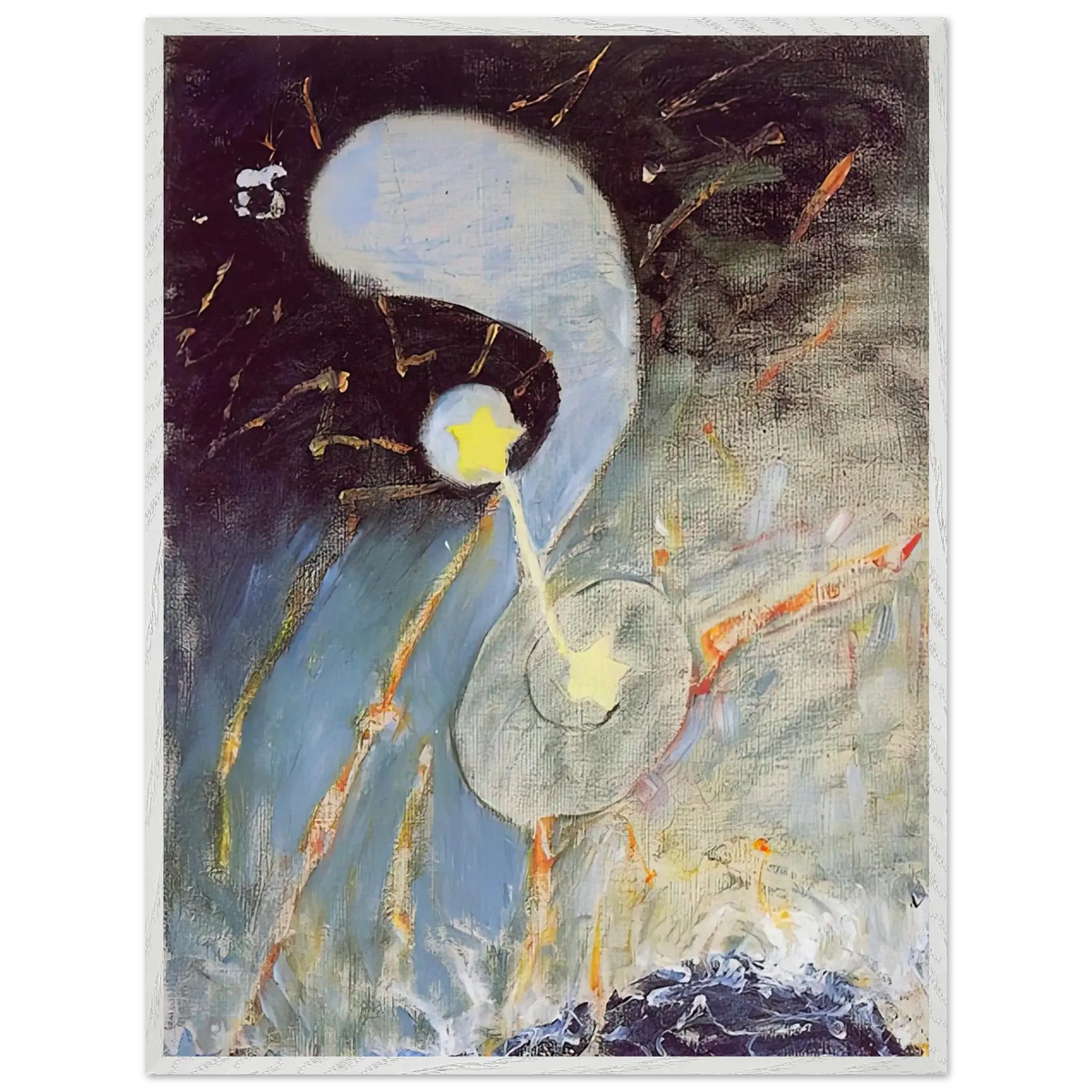 Hilma af Klint - CHAOS NR 2 1906 Wall art - 15x20 cm / 6x8 Inches - Premium Wooden Framed Poster With Fine Art Paper - White frame