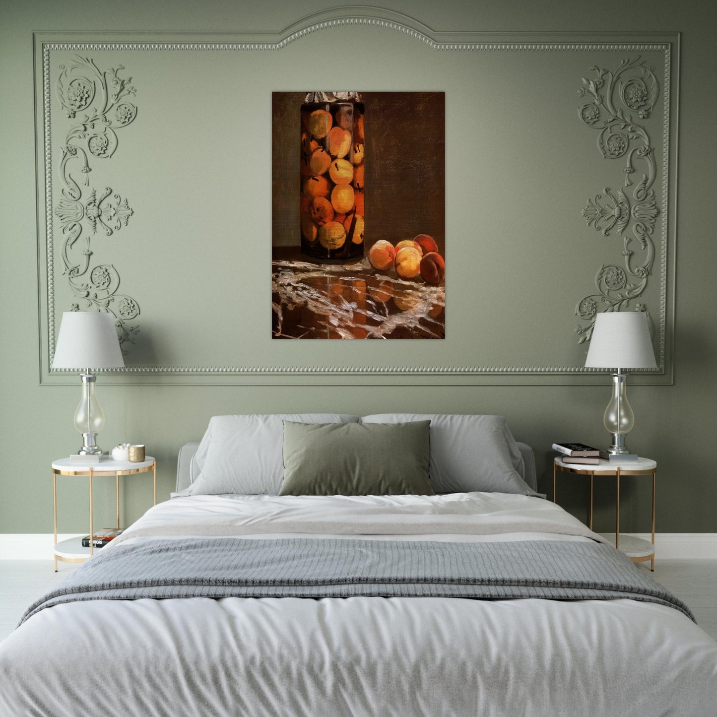 Jar Of Peaches - claude monet Brushed Aluminum Print - 70x100 cm / 28x40 inches | claude monet Aluminum Print | claude monet Prints