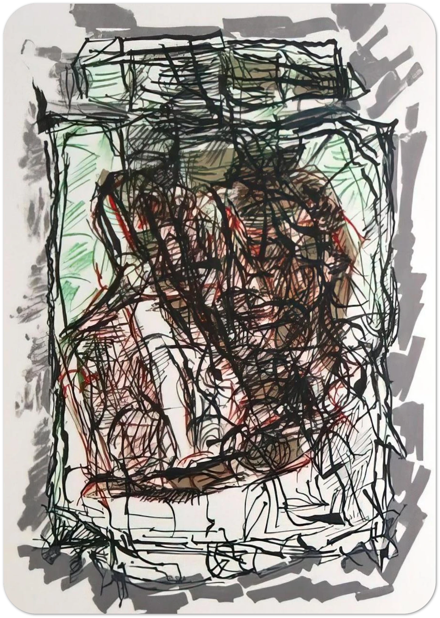 Lithographie 1976 By Jean-Paul Riopelle Pack of 10 Post Cards | Jean-Paul Riopelle Post Cards | A6 (10.5 x 14.8 cm) - 4.1 x 5.8 inches