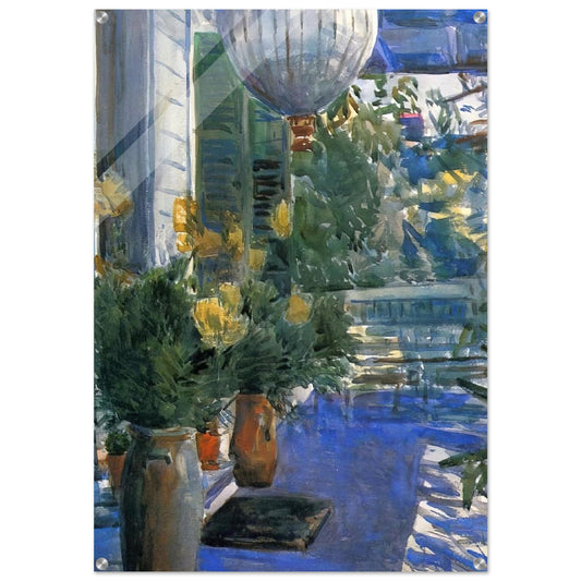 Veranda of the Old House - Childe Hassam Acrylic Print - 70x100 cm / 28x40″ inches