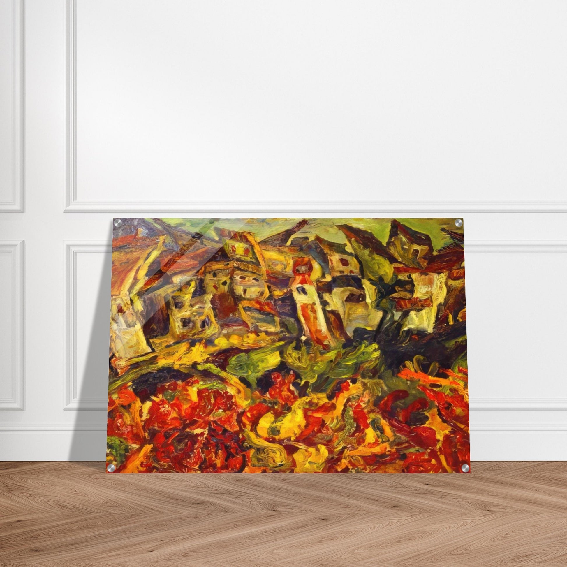 HOUSES WITH POINTED ROOFS - Chaim Soutine Acrylic Print - 70x100 cm / 28x40″ inches