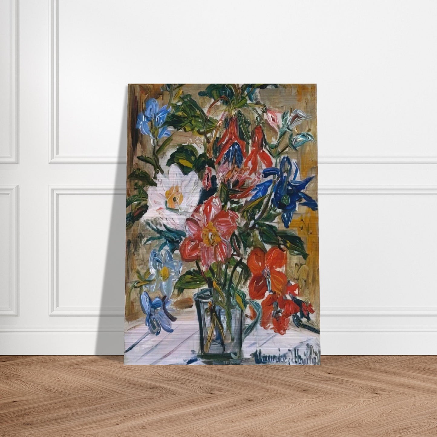 VASE WITH FLOWERS - Maurice Utrillo Brushed Aluminum Print - 70x100 cm / 28x40 inches | Maurice Utrillo Aluminum Print | Maurice Utrillo Prints