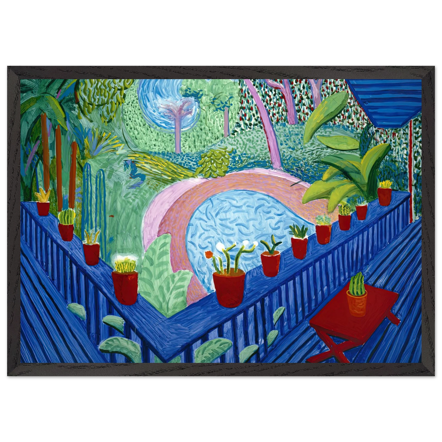 David Hockney - David Hockney Wall art - 45x60 cm / 18x24 inches - Premium Wooden Framed Poster With Fine Art Paper-canvas - White frame