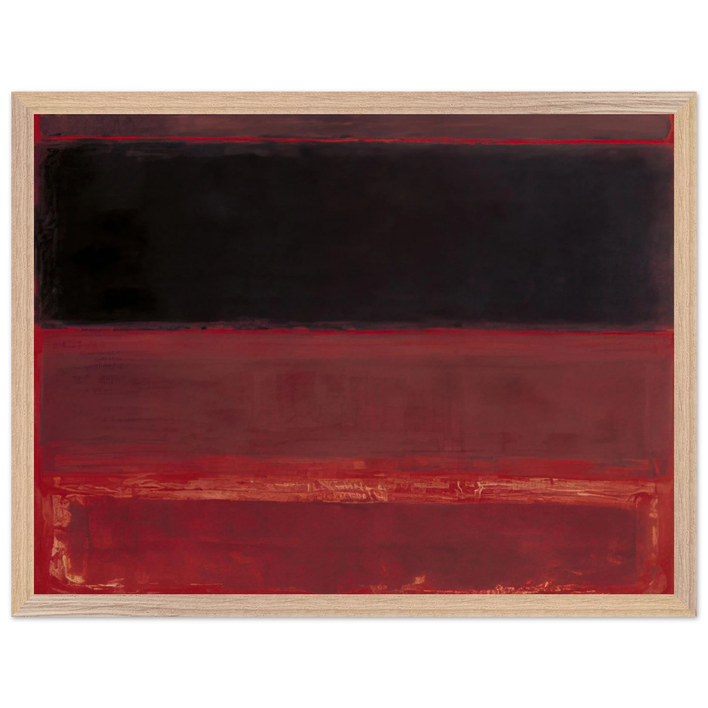 Mark Rothko - Four Darks in Red - 1958 Wall Art - 60x80 cm / 24x32 inches - Premium Wooden Framed Poster With Fine Art Paper-canvas - White frame