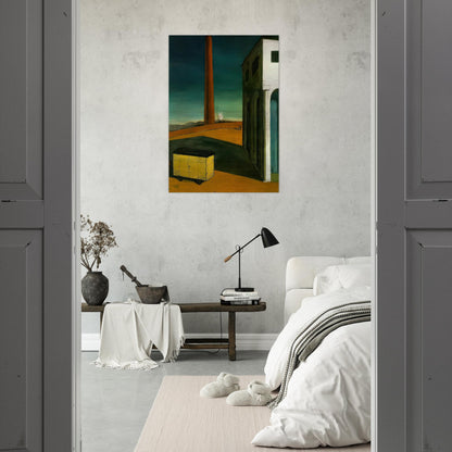 THE ANGUISH OF DEPARTURE 1914 - Giorgio de Chirico Brushed Aluminum Print - 70x100 cm / 28x40 inches | Giorgio de Chirico Aluminum Print | Giorgio de Chirico Prints