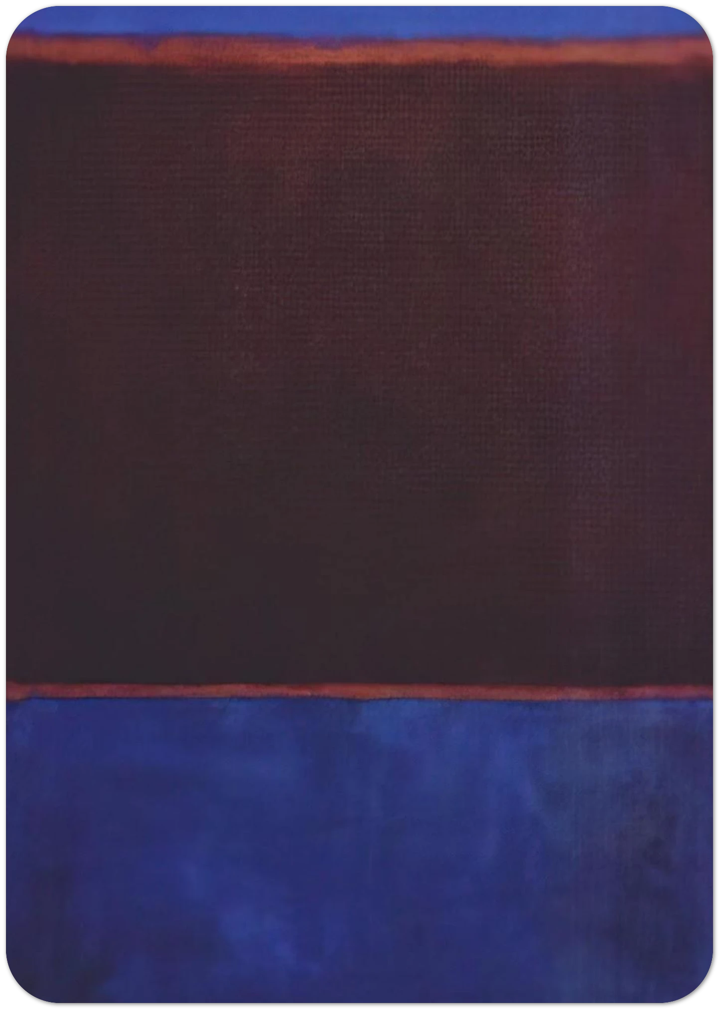 No. 3 Bright Blue, Brown, Dark Blue on Wine - 1962 By Mark Rothko Pack of 10 Post Cards | Mark Rothko Post Cards | A6 (10.5 x 14.8 cm) - 4.1 x 5.8 inches