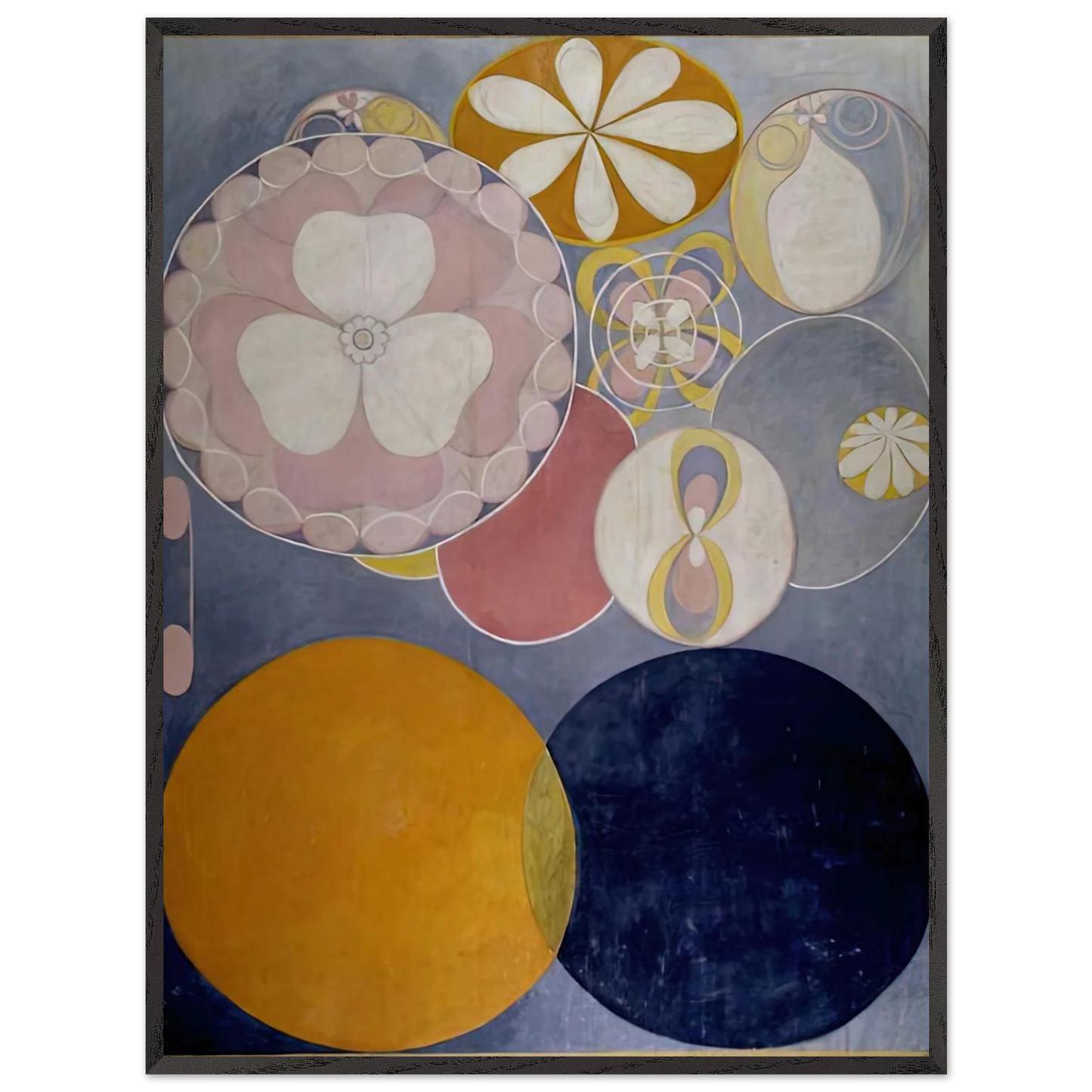 Hilma af Klint - DE TIO ST RSTA N 2 BARNAALDERN 1907 Wall art - A1 (59.4 x 84.1  cm) - Premium Wooden Framed Poster With Fine Art Paper-canvas - Black frame