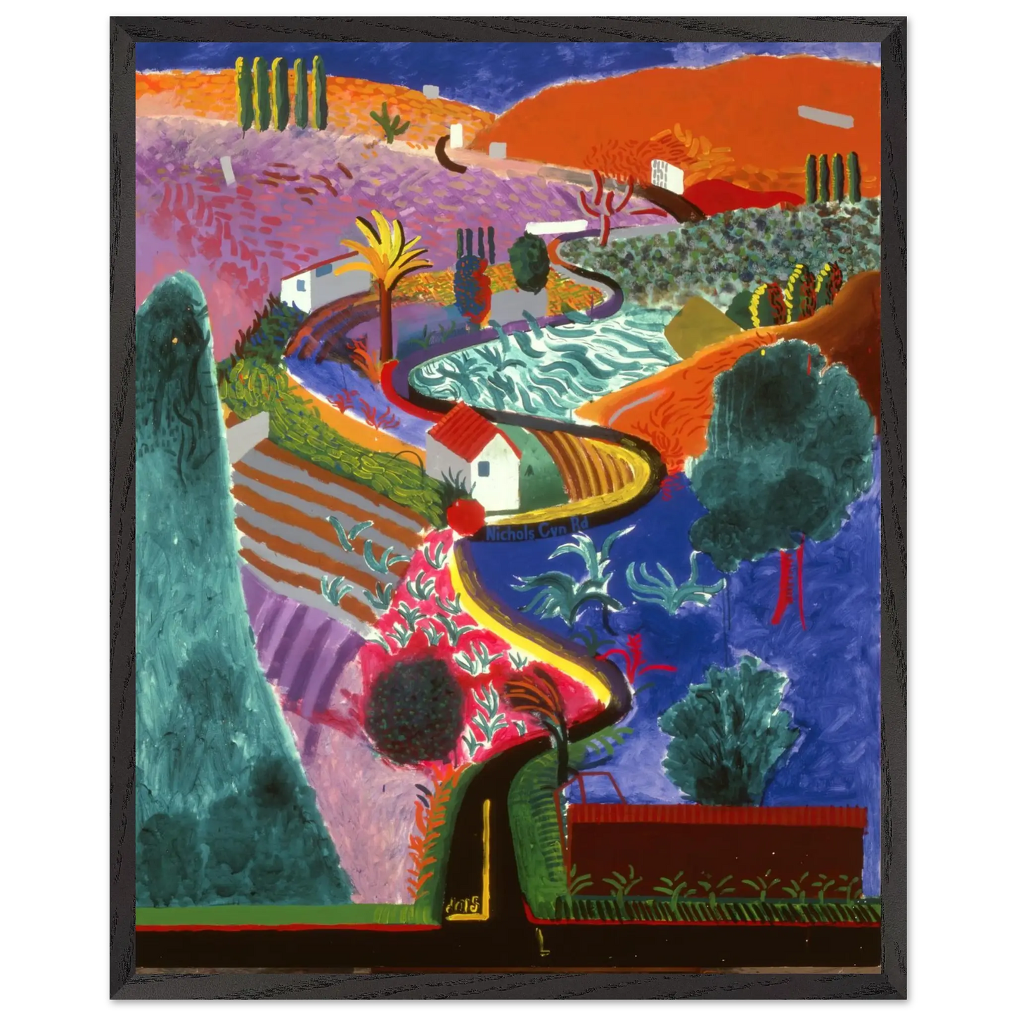 David Hockney - David Hockney Wall art - 40x50 cm / 16x20 inches - Premium Wooden Framed Poster With Fine Art Paper - White frame
