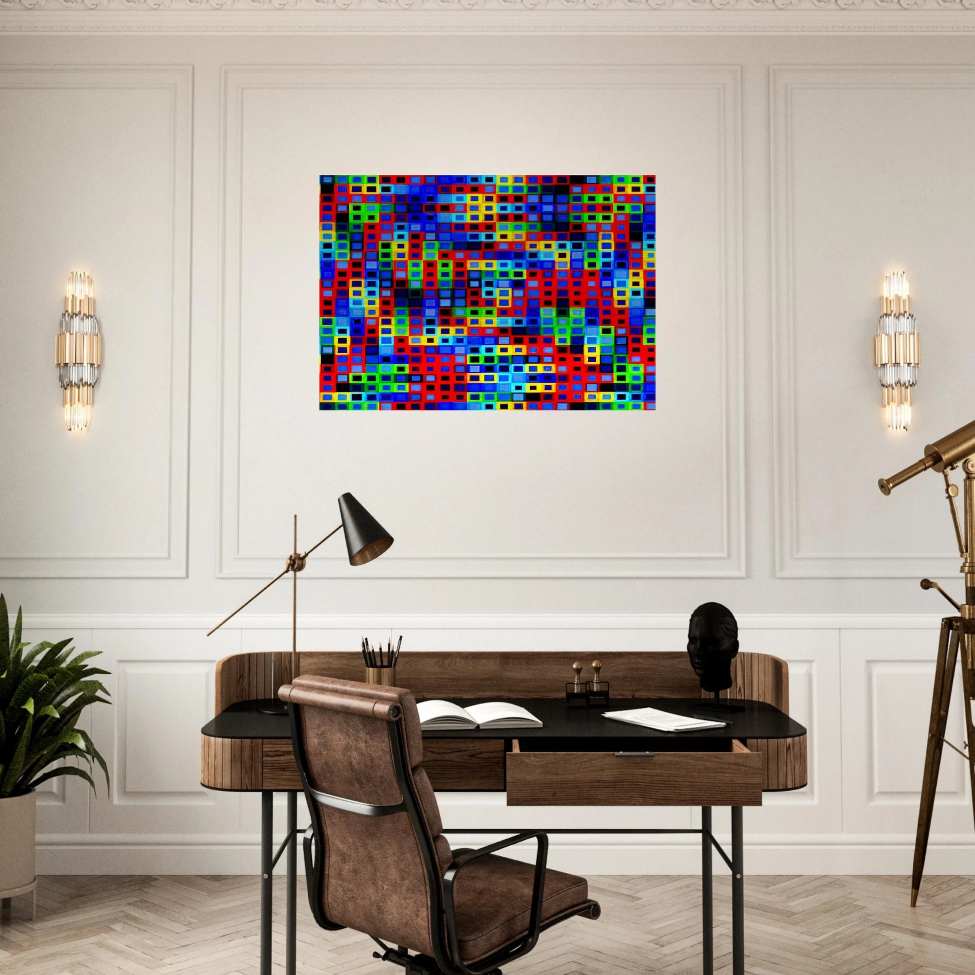 Orion-K - 1972 - Victor Vasarely Brushed Aluminum Print - 70x100 cm / 28x40 inches | Victor Vasarely Aluminum Print | Victor Vasarely Prints