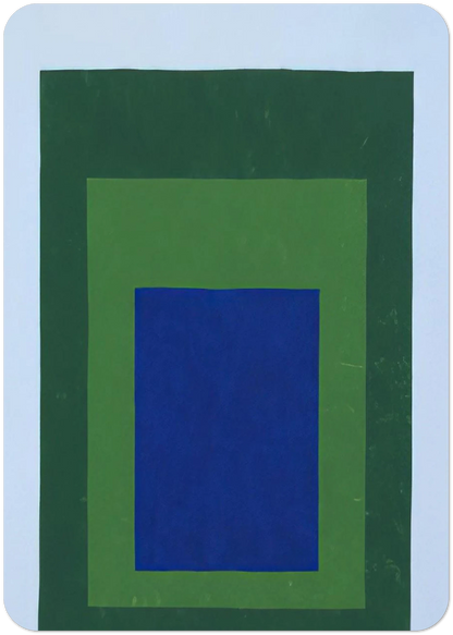 HOMAGE TO THE SQUARE BLUE GREEN 1950 By Josef Albers Pack of 10 Post Cards | Josef Albers Post Cards | A6 (10.5 x 14.8 cm) - 4.1 x 5.8 inches