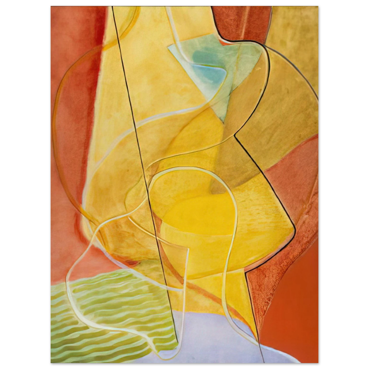 John Ferren - Composition aux Plais Jaunes - 1933  75x100 cm / 30x40inches Fine Art Poster