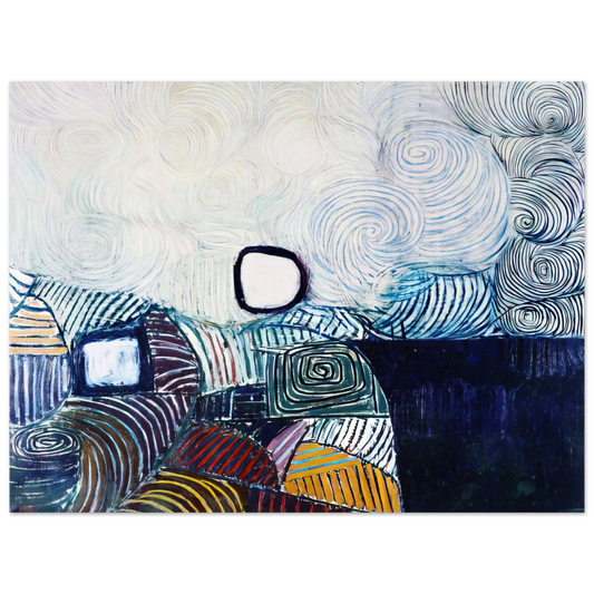 Victor Pasmore - Spiral Development in Green Violet Blue  Gold - 1951  75x100 cm / 30x40inches Fine Art Poster
