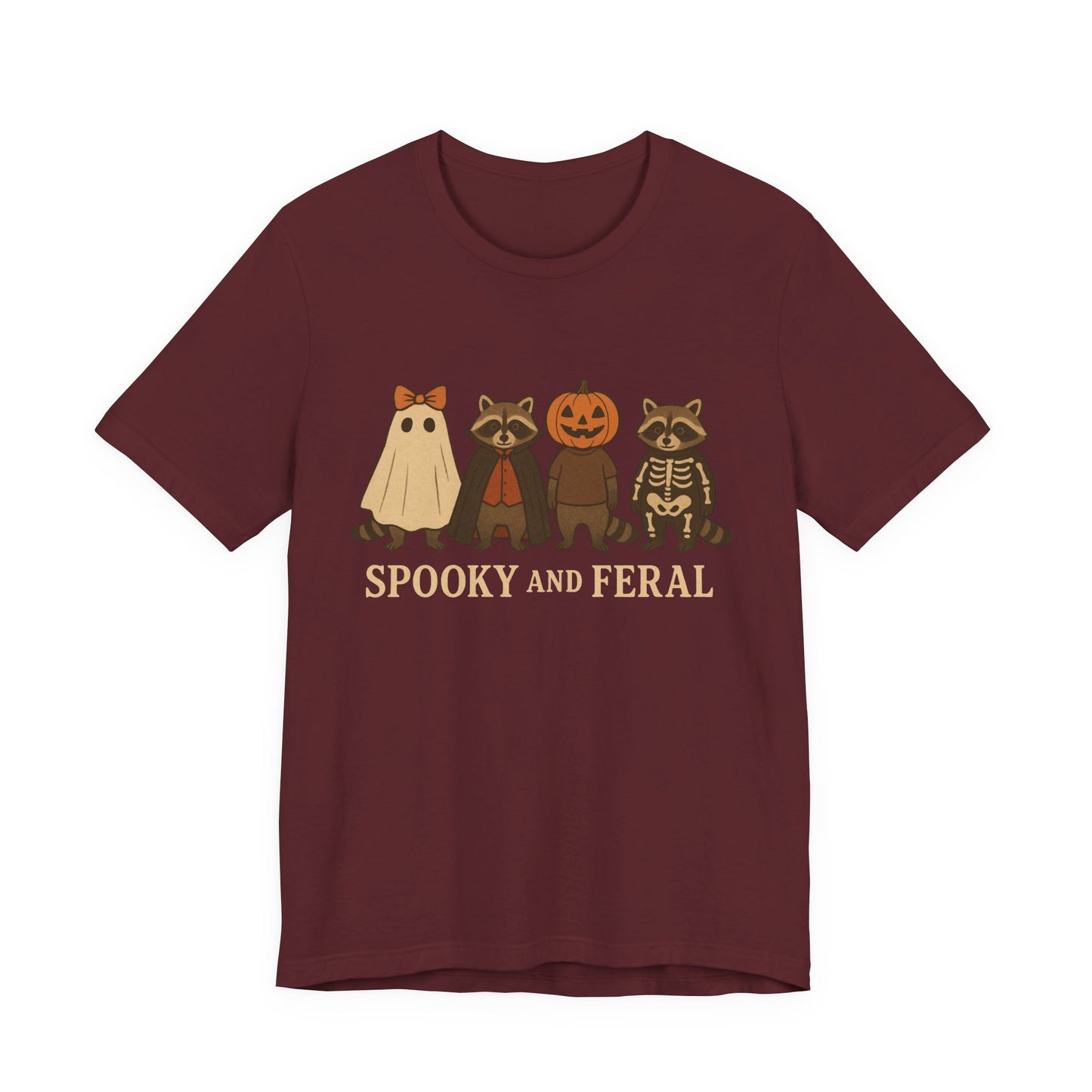 Camiseta de mapache espeluznante, divertida camiseta gráfica de Halloween, bonita camiseta vintage de otoño, moderna camiseta de Halloween para mujer, camiseta de mapache salvaje