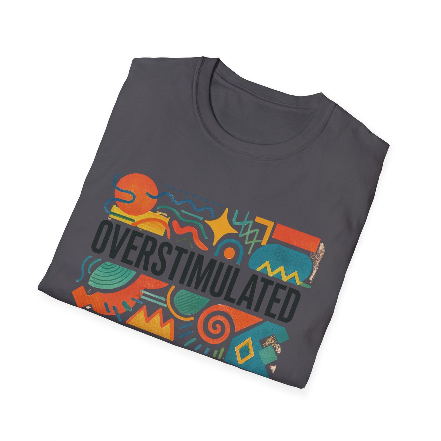 Camiseta "Sobreestimulada" para mamá | Camiseta divertida para mamá cansada | Ropa "Weirdcore" | Camiseta humorística de la generación Z | Camiseta "Agotada pero estética"