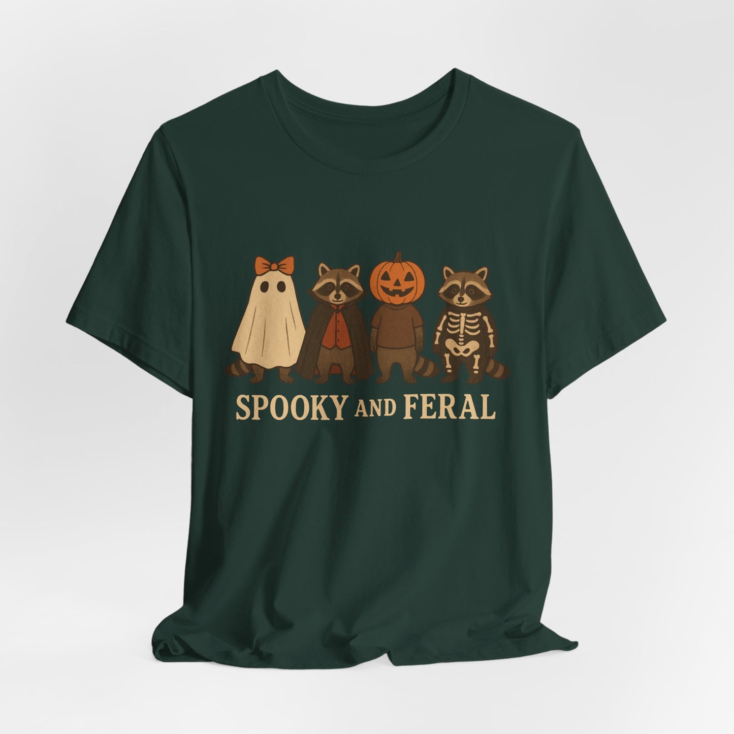 Camiseta de mapache espeluznante, divertida camiseta gráfica de Halloween, bonita camiseta vintage de otoño, moderna camiseta de Halloween para mujer, camiseta de mapache salvaje