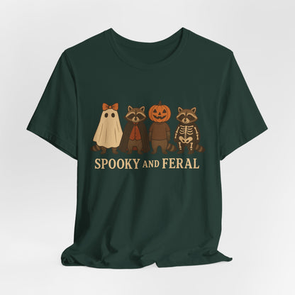 Camiseta de mapache espeluznante, divertida camiseta gráfica de Halloween, bonita camiseta vintage de otoño, moderna camiseta de Halloween para mujer, camiseta de mapache salvaje