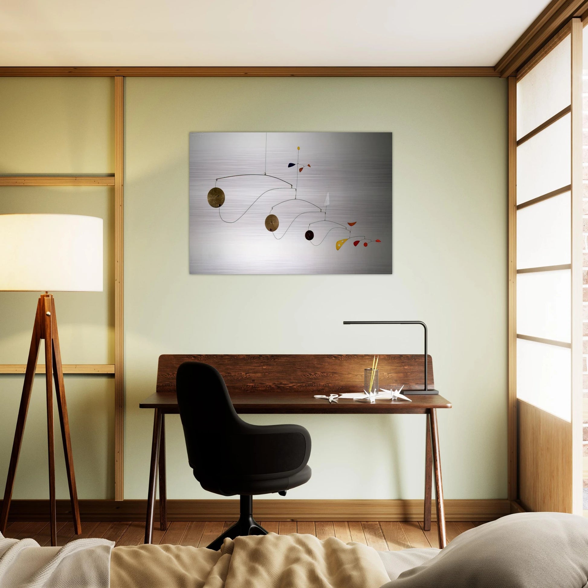 TRIPLE GONG 1948 - Alexander Calder Brushed Aluminum Print - 70x100 cm / 28x40 inches | Alexander Calder Aluminum Print | Alexander Calder Prints