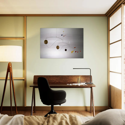 TRIPLE GONG 1948 - Alexander Calder Brushed Aluminum Print - 70x100 cm / 28x40 inches | Alexander Calder Aluminum Print | Alexander Calder Prints