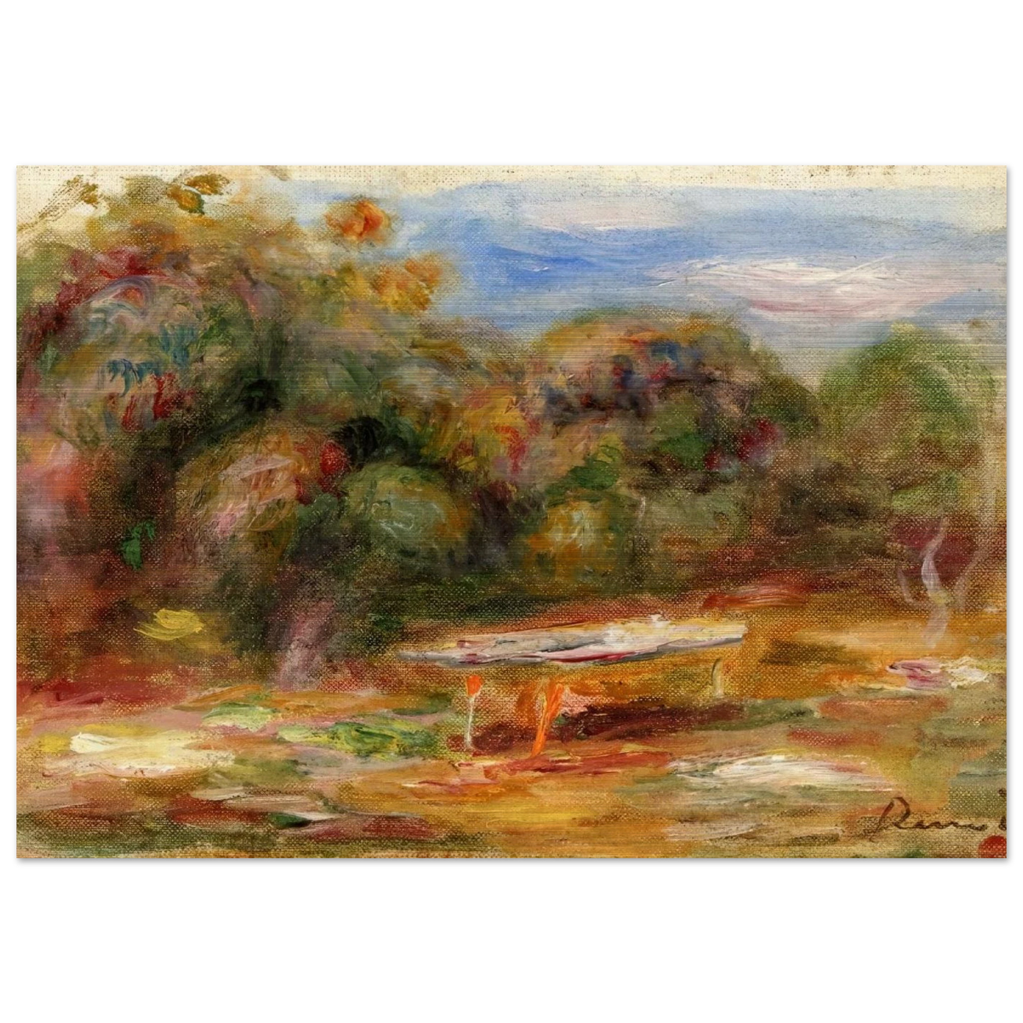 In the Garden at Collettes in Cagnes - Pierre-Auguste Renoir Brushed Aluminum Print - 70x100 cm / 28x40 inches | Pierre-Auguste Renoir Aluminum Print | Pierre-Auguste Renoir Prints