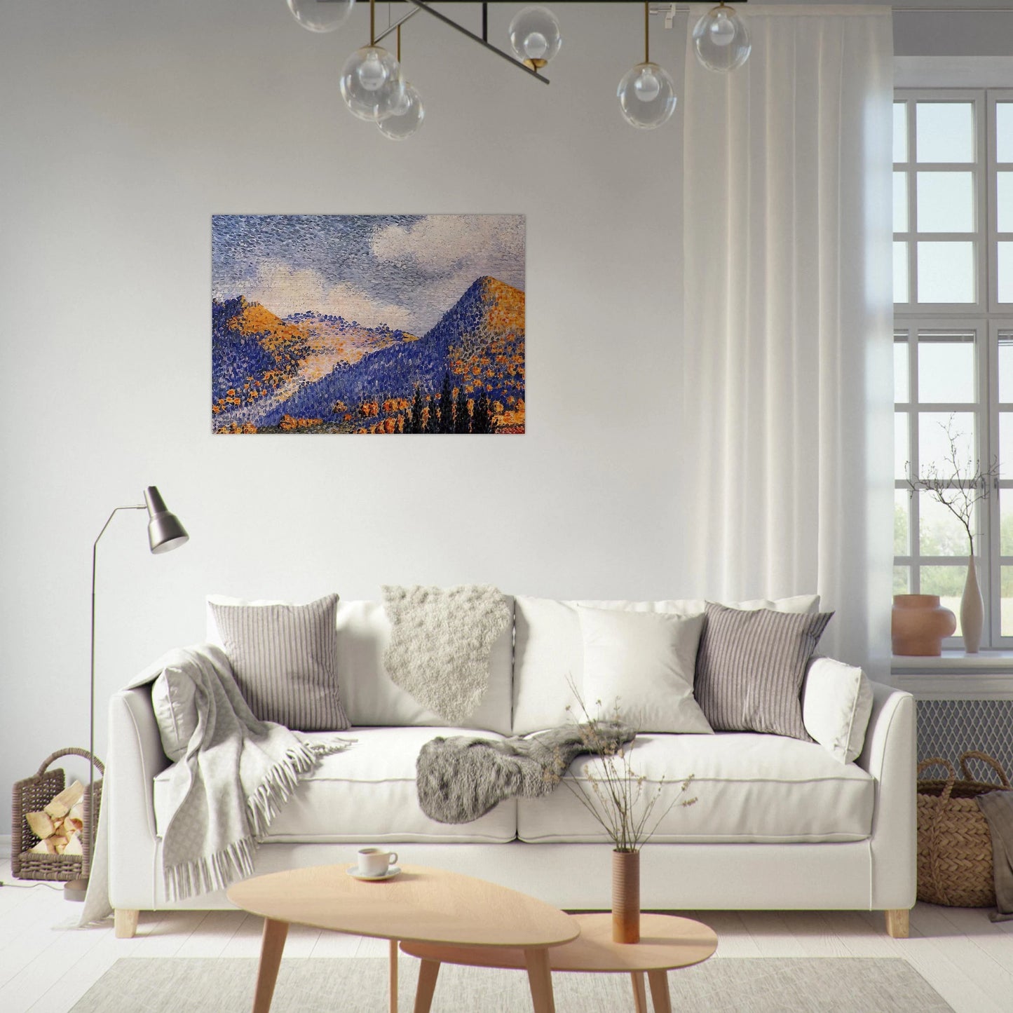 Landscape, the Little Maresque Mountains - Henri-Edmond Cross Brushed Aluminum Print - 70x100 cm / 28x40 inches | Henri-Edmond Cross Aluminum Print | Henri-Edmond Cross Prints