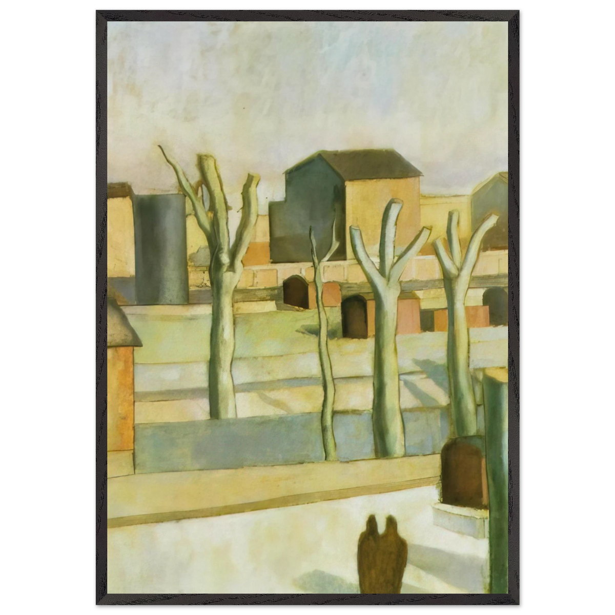 THE STATION AT FIGUERAS - Salvador Dali 70x100 cm / 28x40 inches Framed Art Print – Black Wooden Frame