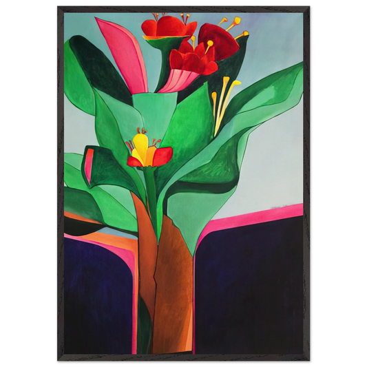 Flores - 1971 - Aldemir Martins 70x100 cm / 28x40 inches Framed Art Print – Black Wooden Frame