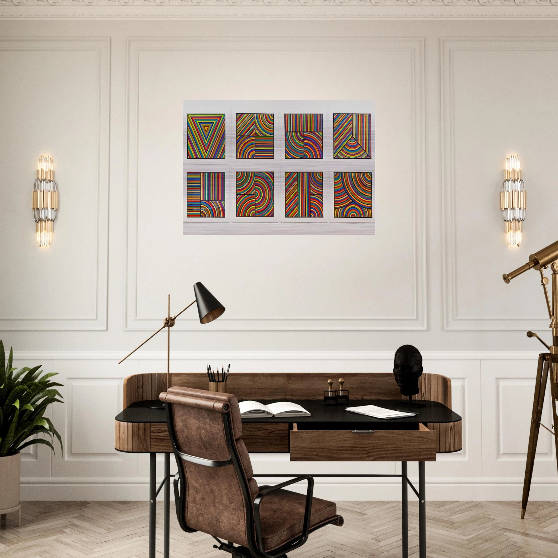 Color Bands Wadsworth Portfolio - Sol LeWitt Brushed Aluminum Print - 70x100 cm / 28x40 inches | Sol LeWitt Aluminum Print | Sol LeWitt Prints