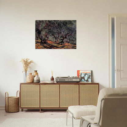 Olive Trees in Bordigher - claude monet Brushed Aluminum Print - 70x100 cm / 28x40 inches | claude monet Aluminum Print | claude monet Prints