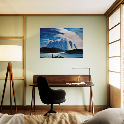 Lake and Mountains - 1928 - Lawren Harris Brushed Aluminum Print - 70x100 cm / 28x40 inches | Lawren Harris Aluminum Print | Lawren Harris Prints