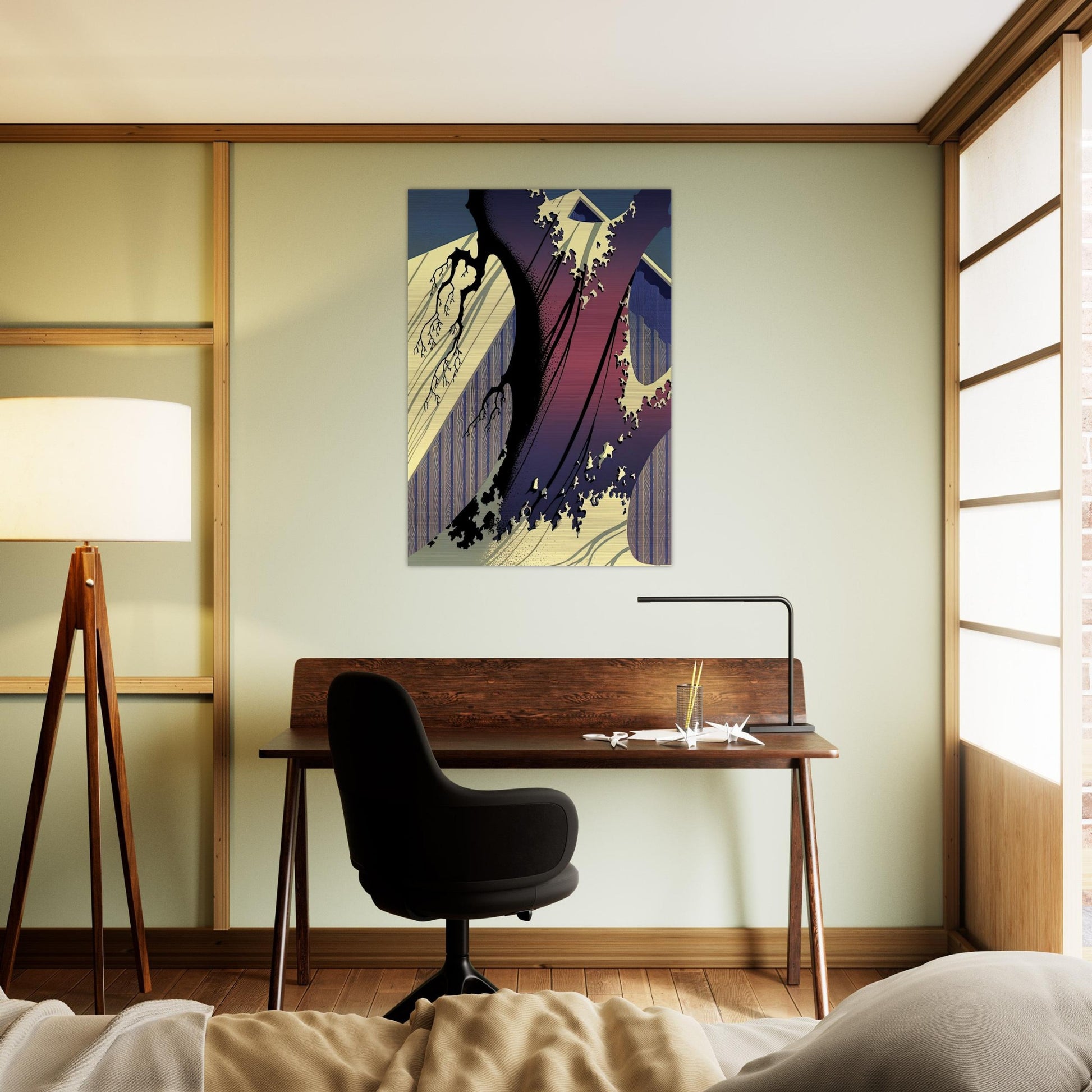 Mauve Barn - Eyvind Earle Brushed Aluminum Print - 70x100 cm / 28x40 inches | Eyvind Earle Aluminum Print | Eyvind Earle Prints